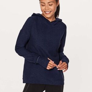Women’s Lululemon Extra Mile Hoodie in Heathered Hero Blue/Black